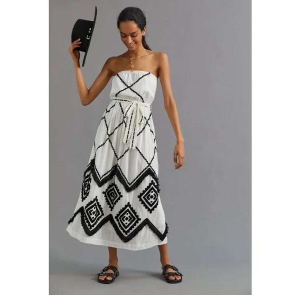 Anthropologie Verb by Pallavi Singhee Appliqued Maxi Dress Size 16 NWT
